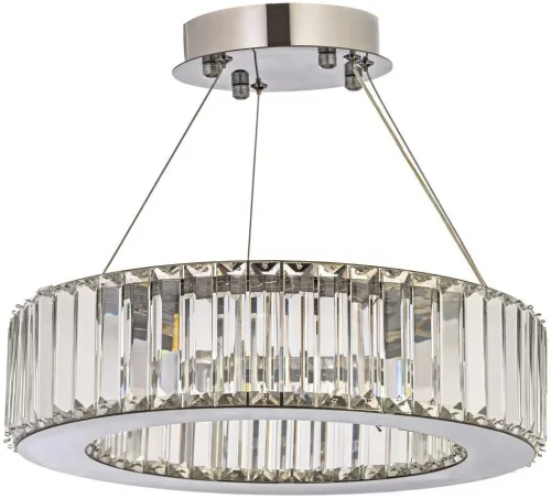Люстра подвесная хрустальная LED Anzio L 1.5.40.100 N Arti Lampadari прозрачная на 1 лампа, основание никель в стиле современный кольца