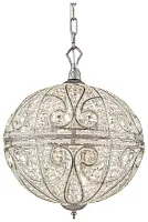 Люстра подвесная KUGEL II WE314.08.203 WERTMARK серебряная прозрачная на 8 ламп, основание серое серебряное в стиле классический 