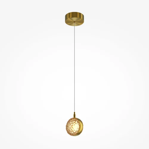 Светильник подвесной LED Mind MOD299PL-L10BS3K Maytoni янтарный 1 лампа, основание латунь в стиле современный шар фото 3