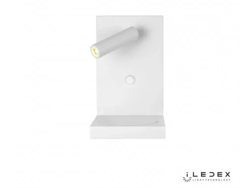 Бра с выключателем LED iCharge 1831A WH iLedex белый на 1 лампа, основание белое в стиле хай-тек современный с полкой с беспроводной зарядкой для чтения фото 6
