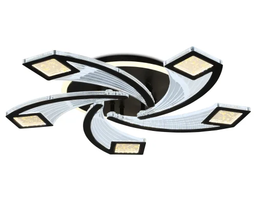 Люстра потолочная LED с пультом FA4478 Ambrella light чёрная на 1 лампа, основание чёрное в стиле современный хай-тек с пультом