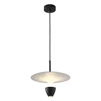 Светильник подвесной LED Irvine LSP-7079 Lussole белый 1 лампа, основание чёрное в стиле хай-тек современный 