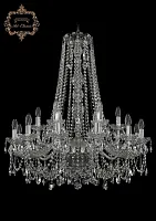 Люстра подвесная хрустальная 11.25.12+6.300.h-91.Cr.Sp Bohemia Art Classic прозрачная на 18 ламп, основание хром в стиле классический 