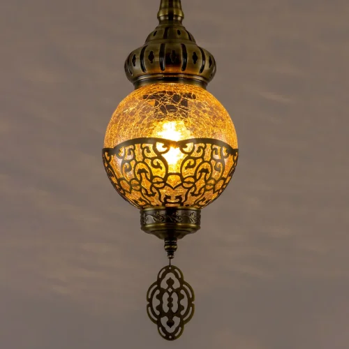 Светильник подвесной Каир CL419113 Citilux янтарный 1 лампа, основание бронзовое в стиле восточный  фото 7
