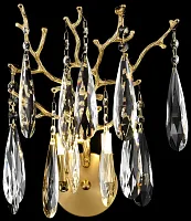 Бра 186-501-02 Velante прозрачный 2 лампы, основание бронзовое в стиле флористика современный ветви