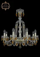Люстра подвесная хрустальная 11.24.8.220.XL-70.Gd.V1003 Bohemia Art Classic прозрачная на 8 ламп, основание золотое в стиле классический 