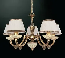 Люстра подвесная  L 5500/5 Reccagni Angelo янтарная белая на 5 ламп, основание золотое в стиле классический 