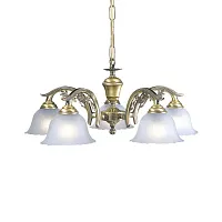 Люстра подвесная L 2720/5 Reccagni Angelo белая на 5 ламп, основание античное бронза в стиле классический Люстра подвесная L 2720/5 Reccagni Angelo белая на 5 ламп, основание античное бронза в стиле классический