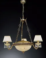 Люстра подвесная  L 6520/3+3 Reccagni Angelo жёлтая белая на 6 ламп, основание золотое в стиле классический 