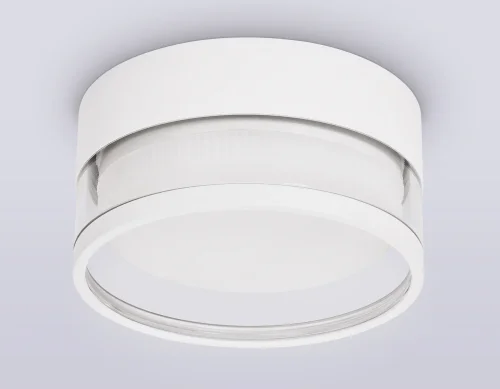 Светильник накладной TN5505 Ambrella light белый 1 лампа, основание белое в стиле хай-тек современный круглый фото 3