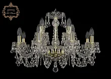 Люстра подвесная хрустальная 11.26.8+4.220.Gd.B Bohemia Art Classic прозрачная на 12 ламп, основание золотое в стиле классика 
