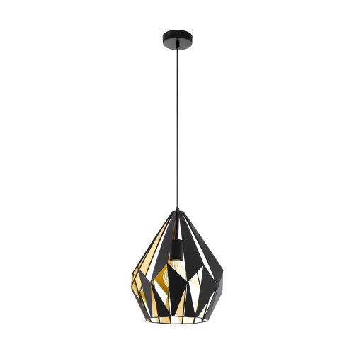 Светильник подвесной CARLTON 1 49931 Eglo золотой 1 лампа, основание чёрное в стиле современный 