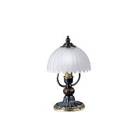 Настольная лампа P 3610 Reccagni Angelo белая 1 лампа, основание бронзовое коричневое латунь дерево металл в стиле классический 