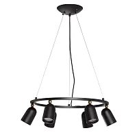 Светильник подвесной Астор 545013906 DeMarkt чёрный 6 ламп, основание чёрное в стиле современный хай-тек 