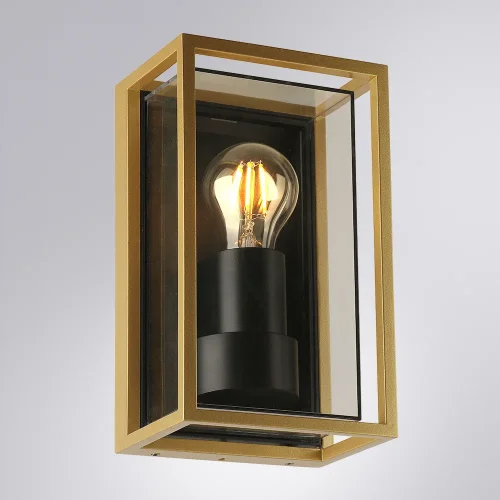Настенный светильник Marfik A2322AL-1GO Arte Lamp уличный IP65 золотой 1 лампа, плафон прозрачный в стиле классический E27 фото 3