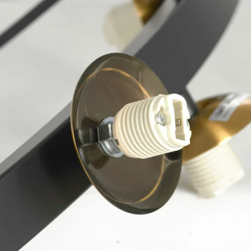 Люстра подвесная LSP-8750 Lussole серая на 20 ламп, основание чёрное в стиле современный шар фото 4