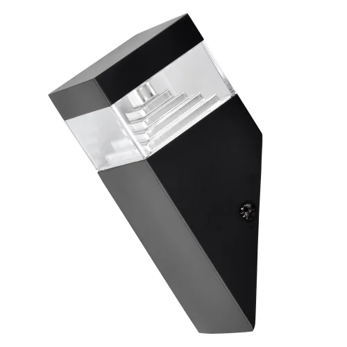 Настенный светильник LED Raggio 377607 Lightstar уличный IP55 чёрный 1 лампа, плафон прозрачный в стиле хай-тек LED