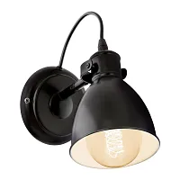Бра  PRIDDY 49468 Eglo чёрный 1 лампа, основание белое чёрное в стиле лофт современный 