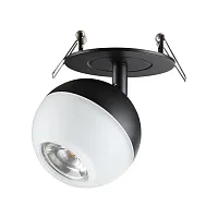 Светильник точечный Garn 370817 Novotech белый 1 лампа, основание чёрное в стиле современный 