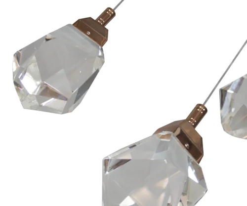 Люстра каскадная LED Джела 07863-5A,33 Kink Light прозрачная на 5 ламп, основание золотое в стиле современный каскад фото 2