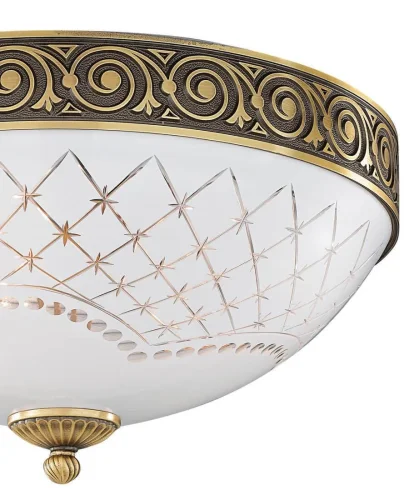 Люстра потолочная  PL 7002/3 Reccagni Angelo белая на 3 лампы, основание античное бронза в стиле классический  фото 2