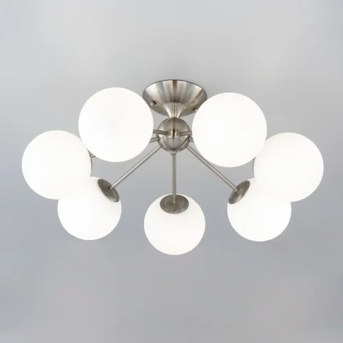 Люстра потолочная Томми CL102174 Citilux белая на 7 ламп, основание матовое хром в стиле современный шар фото 3