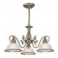 Люстра подвесная Идальго CL434131 Citilux белая на 3 лампы, основание бронзовое в стиле классический кантри 