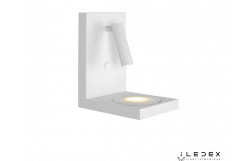 Бра с выключателем LED iCharge 1831A WH iLedex белый на 1 лампа, основание белое в стиле хай-тек современный с полкой с беспроводной зарядкой для чтения фото 4