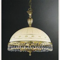 Люстра подвесная  L 7003/48 Reccagni Angelo бежевая на 5 ламп, основание античное бронза в стиле классический 