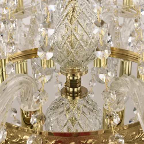 Люстра подвесная 1451/8/160/250 G Bohemia Ivele Crystal без плафона на 11 ламп, основание золотое прозрачное в стиле классический sp фото 5