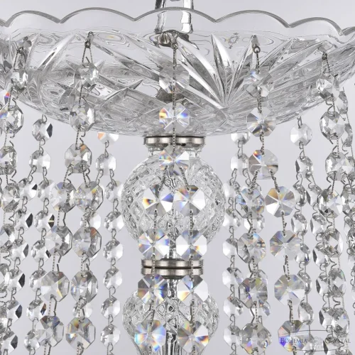 Люстра подвесная 1402/16/400 Ni Bohemia Ivele Crystal без плафона на 16 ламп, основание прозрачное никель в стиле классический sp фото 3