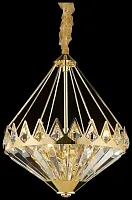 Люстра подвесная хрустальная Leoncia WE146.08.303 Wertmark прозрачная на 8 ламп, основание золотое в стиле классический 