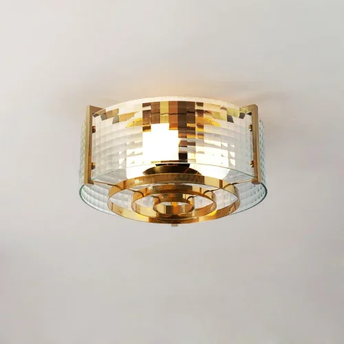 Люстра потолочная из рельефного стекла LUSSA D48 212797-26 ImperiumLoft прозрачная на 5 ламп, основание золотое в стиле американский фьюжн арт-деко  фото 10