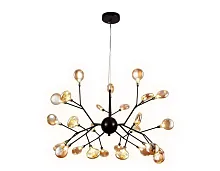 Люстра потолочная TR3013 Ambrella light янтарная на 27 ламп, основание коричневое в стиле современный ветви