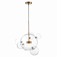 Светильник подвесной LED Bopone SL1133.213.01 ST-Luce прозрачный 1 лампа, основание золотое в стиле современный шар
