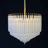 Люстра подвесная Nova 243801-22 ImperiumLoft белая на 8 ламп, основание золотое в стиле современный 