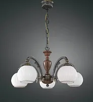 Люстра подвесная  L 8900/5 Reccagni Angelo белая на 5 ламп, основание коричневое бронзовое в стиле классический 