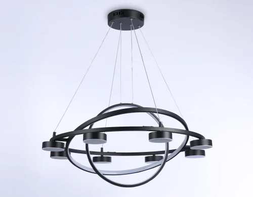 Люстра подвесная LED с пультом FL51779 Ambrella light чёрная на 1 лампа, основание чёрное в стиле современный хай-тек с пультом фото 5