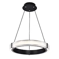 Светильник подвесной LED Rotonda 736247 Lightstar прозрачный 1 лампа, основание чёрное в стиле модерн кольца