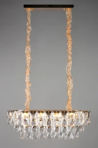 Люстра подвесная хрустальная Reggiolo OML-81603-16 Omnilux прозрачная на 16 ламп, основание золотое в стиле классический 