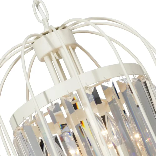 Люстра подвесная V5145-3/4 Vitaluce прозрачная на 4 лампы, основание бежевое в стиле современный классический  фото 2