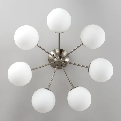 Люстра потолочная Томми CL102174 Citilux белая на 7 ламп, основание матовое хром в стиле современный шар фото 6