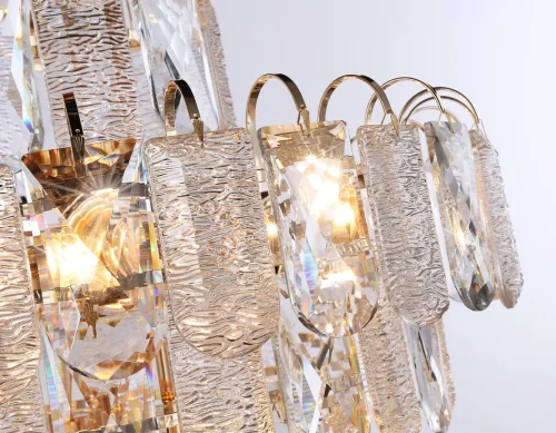 Люстра подвесная TR5233 Ambrella light прозрачная на 12 ламп, основание золотое в стиле классический современный  фото 7
