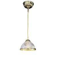 Светильник подвесной L 6102/16 Reccagni Angelo белый прозрачный 1 лампа, основание золотое в стиле классический 