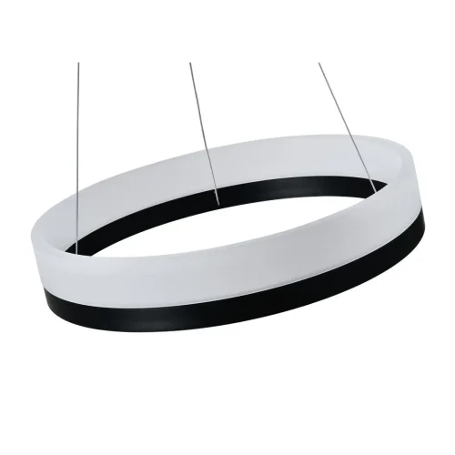 Светильник подвесной LED Crime V1761-PL Moderli белый 1 лампа, основание чёрное в стиле хай-тек кольца фото 3