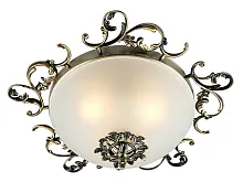 Люстра потолочная Palermo OML-76407-03 Omnilux белая на 3 лампы, основание античное бронза в стиле классический 