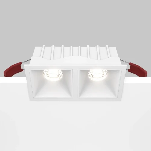 Светильник точечный Alfa LED DL043-02-10W4K-SQ-W Maytoni белый 2 лампы, основание белое в стиле современный  фото 6