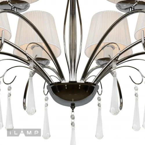 Люстра подвесная Perfection RM7006/8CR iLamp белая на 8 ламп, основание хром в стиле современный американский  фото 4