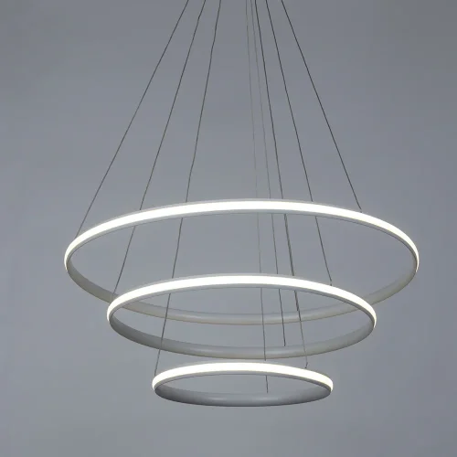 Люстра подвесная LED с пультом Meridiana A2198SP-3WH Arte Lamp белая на 1 лампа, основание белое в стиле современный хай-тек с пультом кольца фото 2