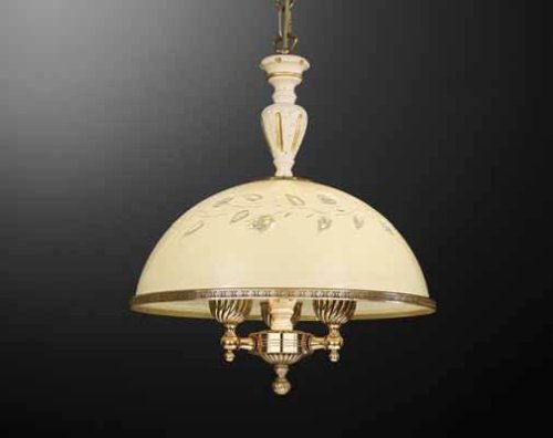 Люстра подвесная  L 6908/38 Reccagni Angelo жёлтая на 3 лампы, основание золотое в стиле кантри классический 